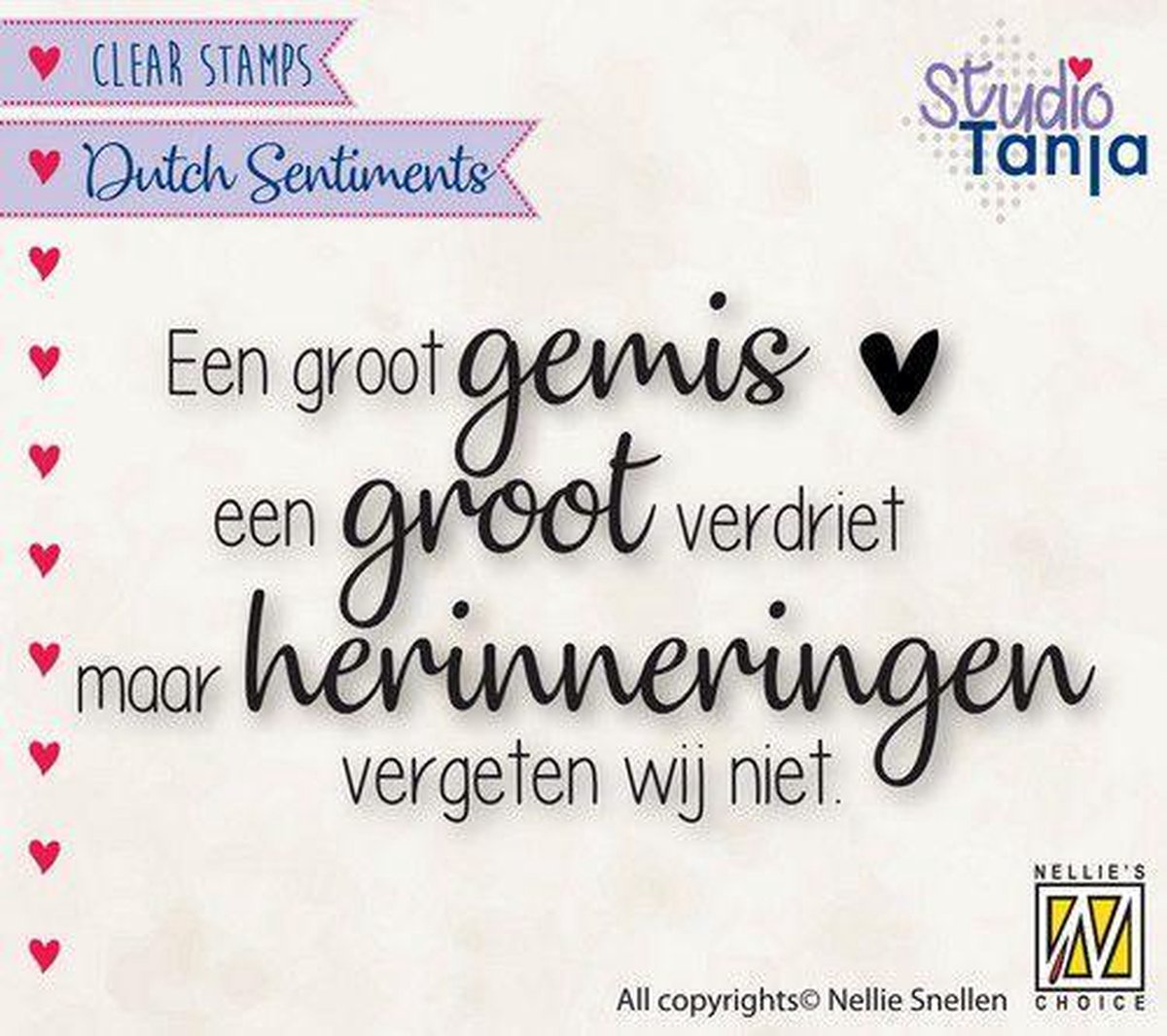 Nellies Choice Clearstempel Sentiments - Een groot gemis (NL) SENC019 79x41mm